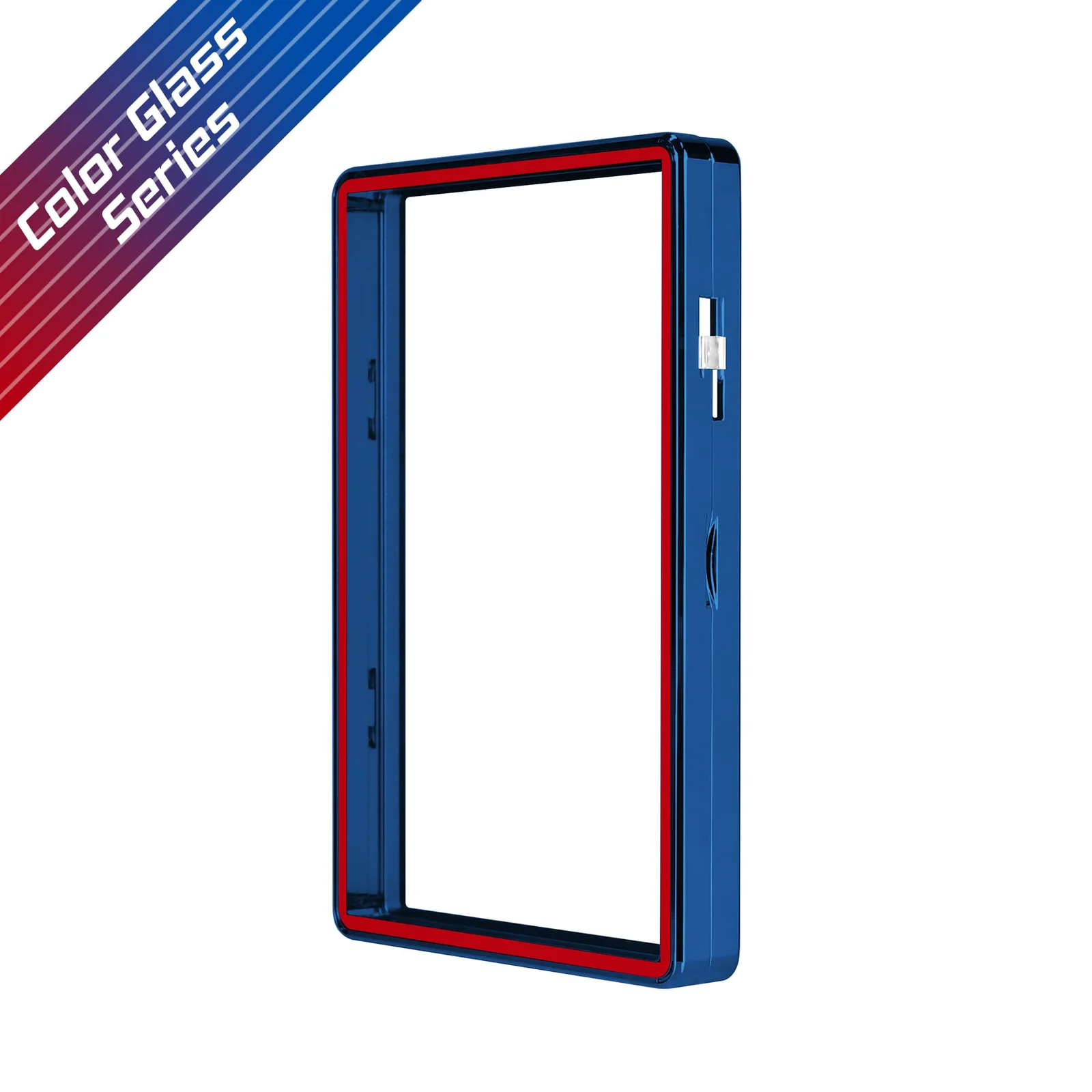 Slabmags Thick PSA Slabmags Case - Metallic Blue With Red Glass Border