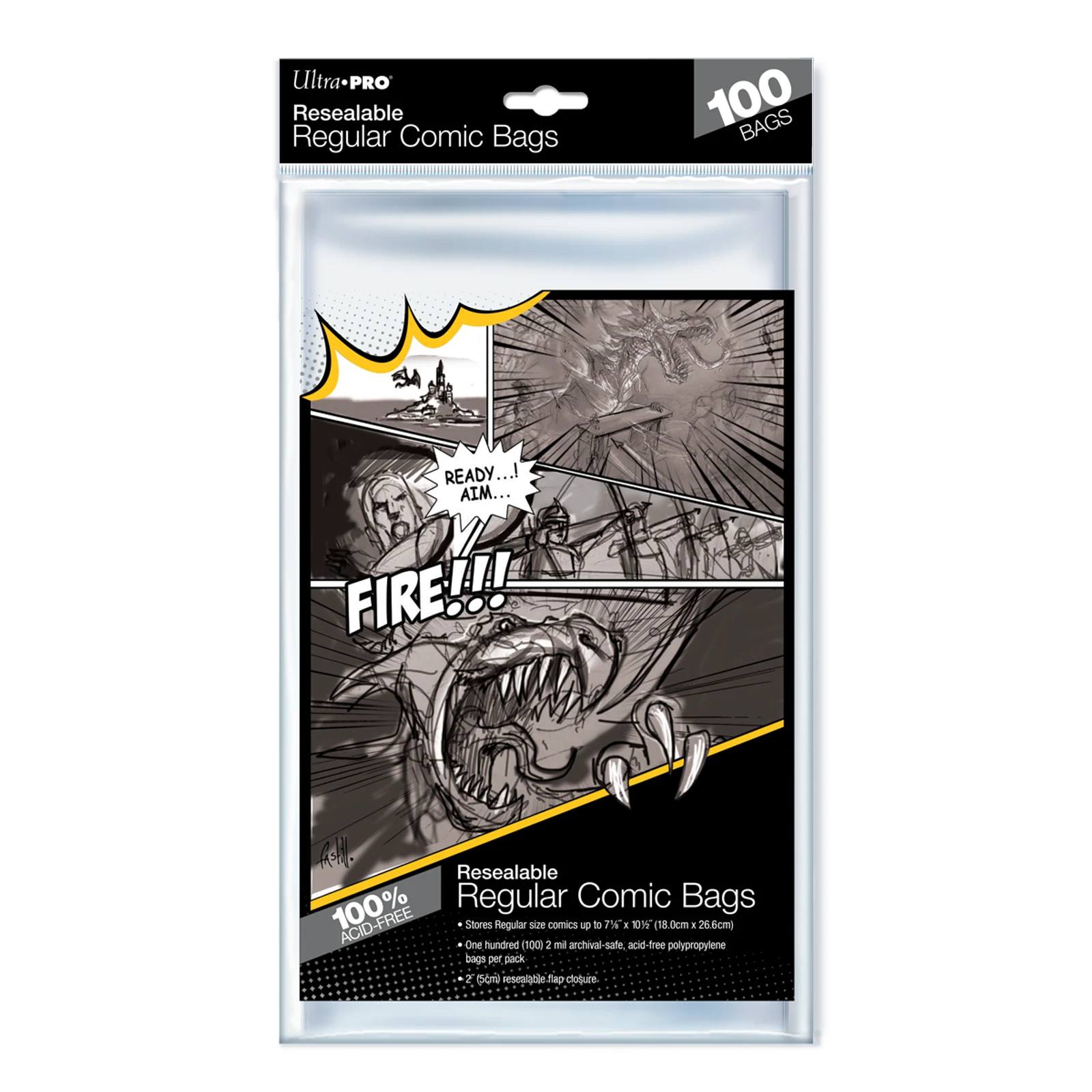 Ultra PRO Regular Size Resealable Comic Bags, 100 count