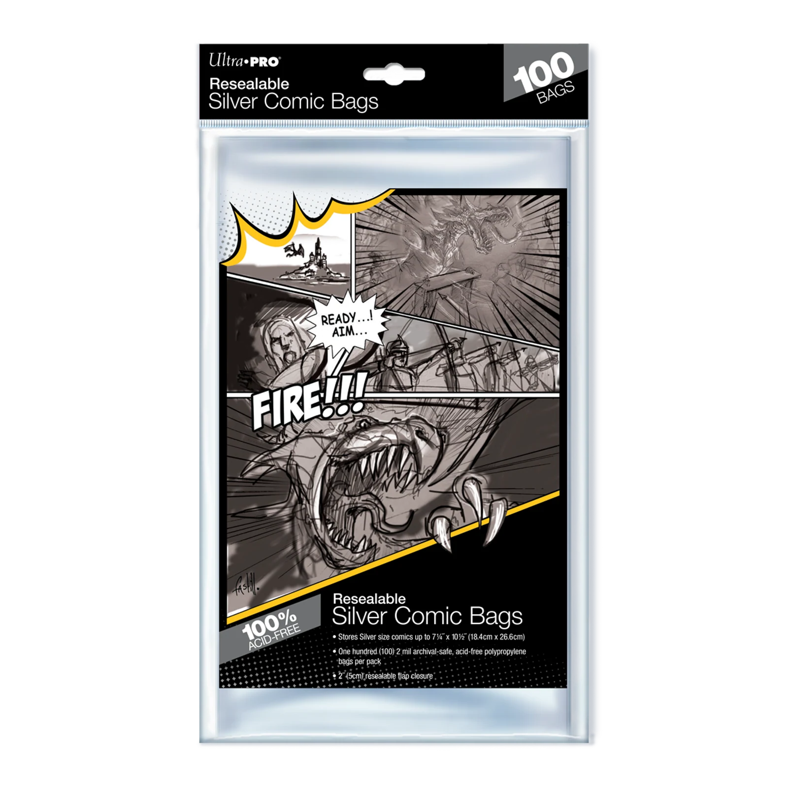 Ultra PRO Silver Age Size Resealable Comic Bags, 100 count